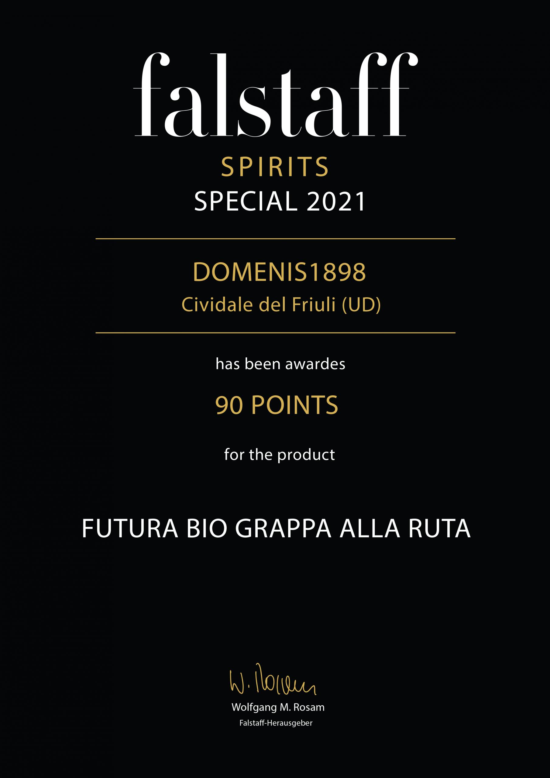 Falstaff Spirits Special 2021 – Futura BIO Grappa alla Ruta