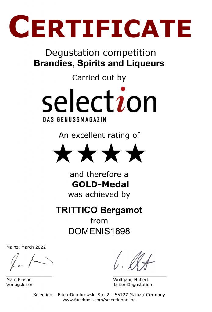 Selection aus Genussmagazin 2022 - Gold Medal - Trittico Bergamot