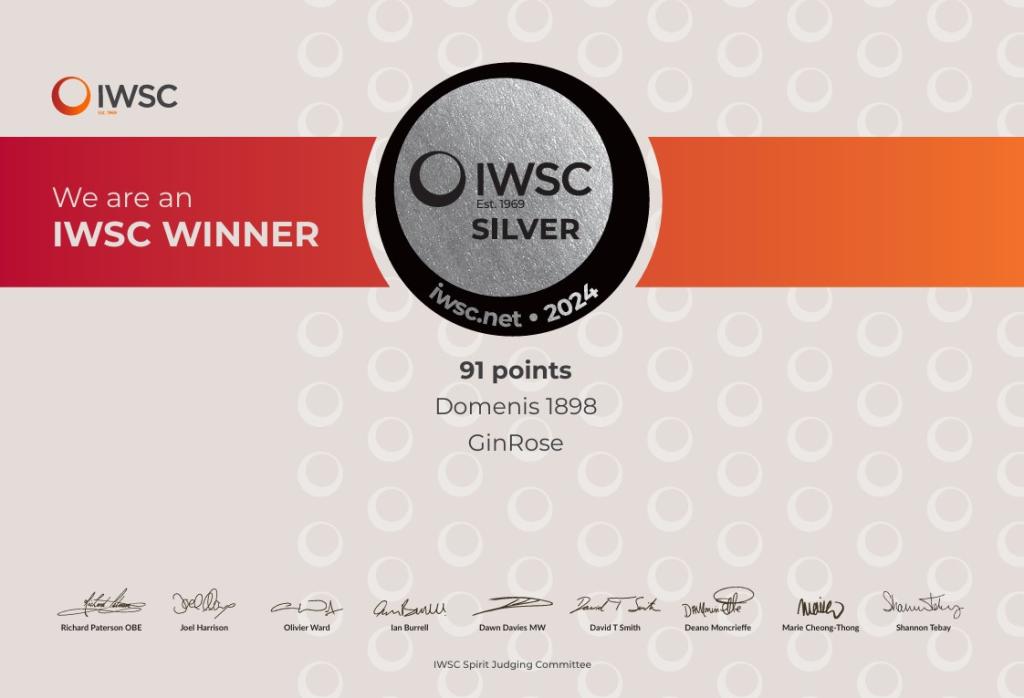 IWSC Winner 2024 - Silver 91 Points - Ginrose