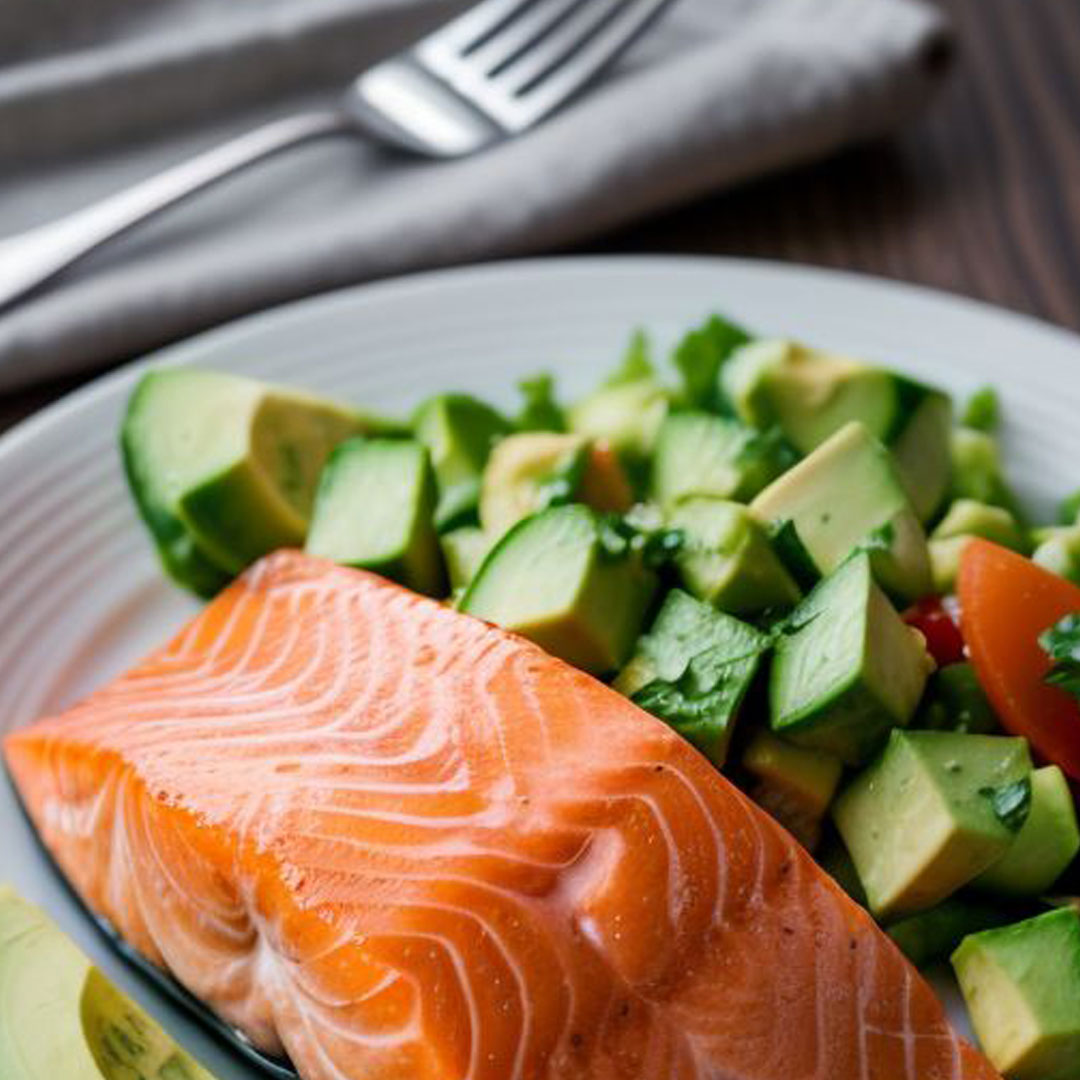 SALMON WITH AVOCADO AND GIN